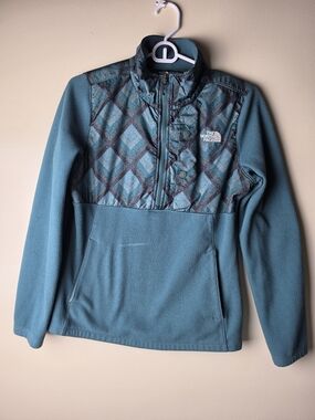 The North Face TNF Teal Green Quarter-Zip Fleece Pullover Women's Size S